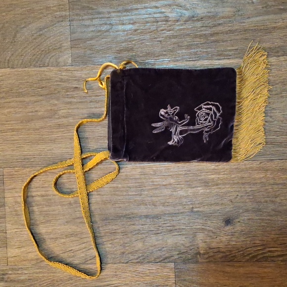 Vintage Handmade Purple Velvet Fairy Tassel Pouch Bag. - Picture 4 of 16